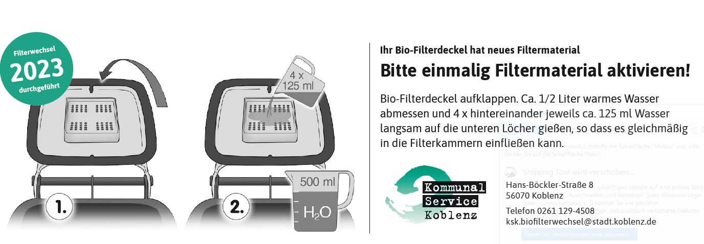 Aktivierung des Biofilterdeckels