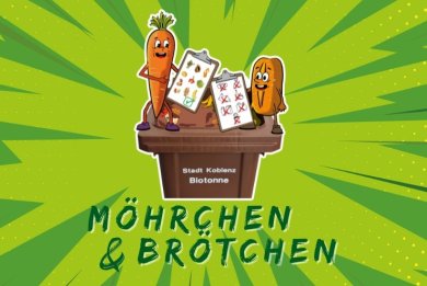 Möhrchen und Brötchen Biotonnen-Kampagne Hinweisbild Möhrchen und Brötchen Biotonnen-Kampagne Hinweisbild
