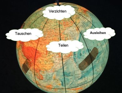 Erdball mit Ratschlägen zum Müllfasten