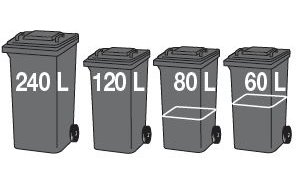 Foto Restabfalltonnen 60, 80, 120 und 240 Liter Foto Restabfalltonnen 60, 80, 120 und 240 Liter