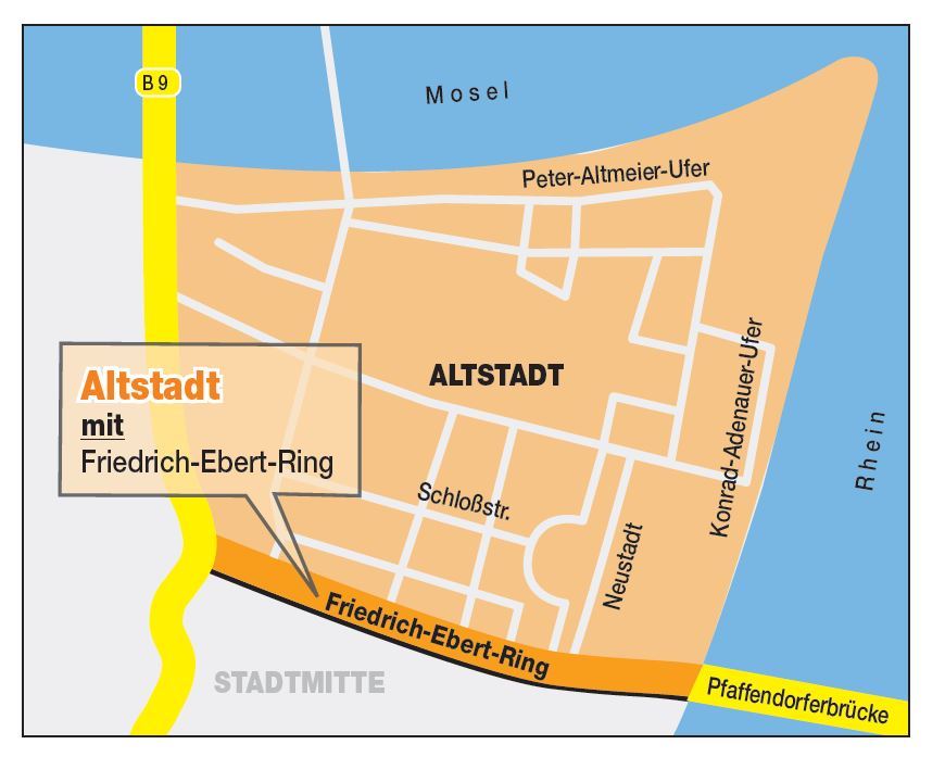 Foto einer Stadtteilkarte