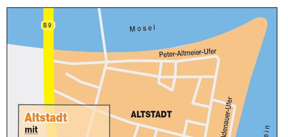 Foto einer Stadtteilkarte Foto einer Stadtteilkarte