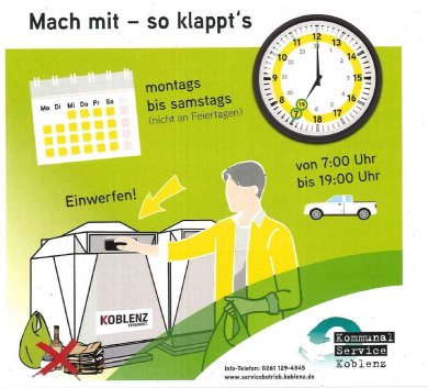 Neue Beschilderung an den Wertstoffdepots Neue Beschilderung an den Wertstoffdepots