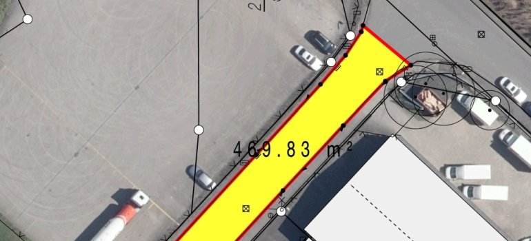 Luftbild August-Borsig-Straße mit markierten Baufeld