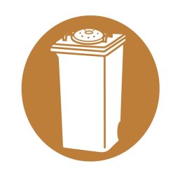 Icon Braune Tonne mit Biofilterdeckel Icon Braune Tonne mit Biofilterdeckel