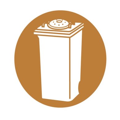 Icon Braune Tonne mit Biofilterdeckel Icon Braune Tonne mit Biofilterdeckel