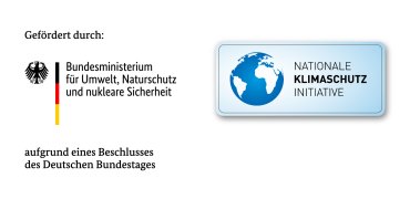 Gefördert durch: Bundesministerium für Umwelt, Naturschutz und nukleare Sicherheit aufgrund eines Beschlusses des Deutschen Bundestages - Nationale Klimaschutz Initiative